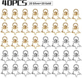 40pcs Metal Swivel Lobster Claw Clasp Snap Hook for Crafts Keyrings Bags