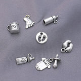 40pcs Silver Plated Baby Bottle Nipple Charm Pendant for Jewelry DIY