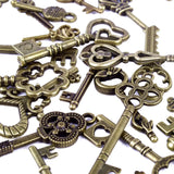 40pcs Vintage Alloy Skeleton Key Charms for DIY Jewelry Making Craft Supplies