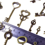 40pcs Vintage Alloy Skeleton Key Charms for DIY Jewelry Making Craft Supplies