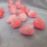40pcs Natural Coral Powder Tulip Flower Loose Beads For Jewelry Making