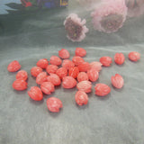 40pcs Natural Coral Powder Tulip Flower Loose Beads For Jewelry Making