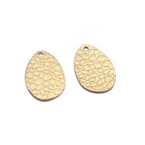 40pcs Raw Brass 11x19mm Oval Drop Charm Pendant For DIY Jewelry Findings