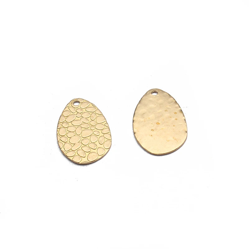 40pcs Raw Brass 11x19mm Oval Drop Charm Pendant For DIY Jewelry Findings