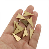 40pcs Raw Brass 11x20mm Triangle Charms Stamping Blank Charm For DIY Earrings