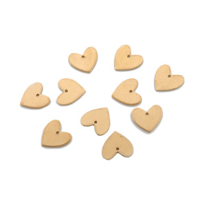 40pcs Raw Brass 13x14mm Heart Charm Pendant Blank Jewelry Mak