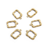 40pcs Raw Brass Rectangle Hammered Frame Charms Pendant for DIY Earrings