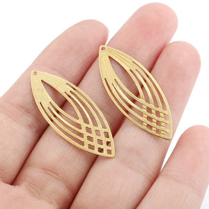 40pcs Raw Brass Charms Natural Seed Shape Pendant for DIY Jewelry Making