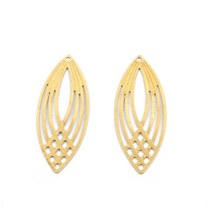 40pcs Raw Brass Charms Natural Seed Shape Pendant for DIY Jewelry Making