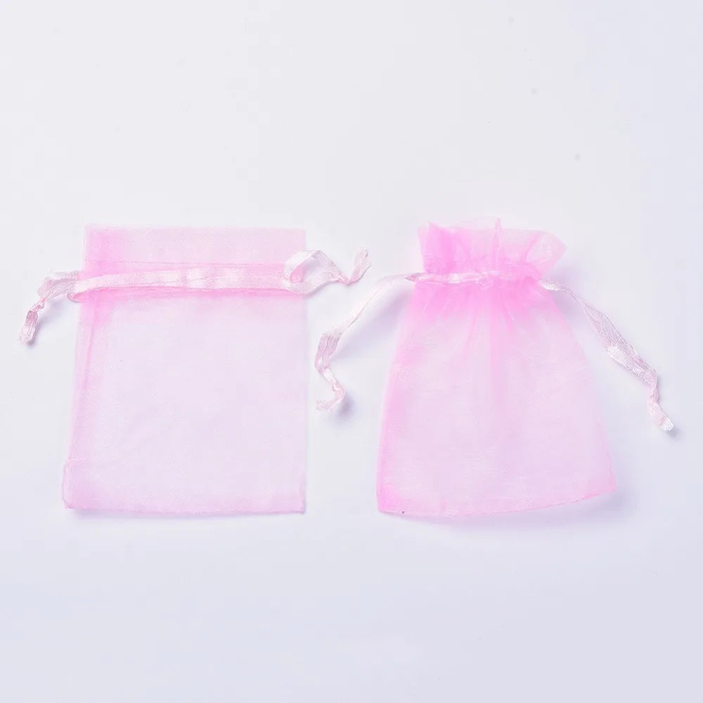 40pcs Rectangle Organza Bags Wedding Favor Bag for Mother's Gift Jewelry Display