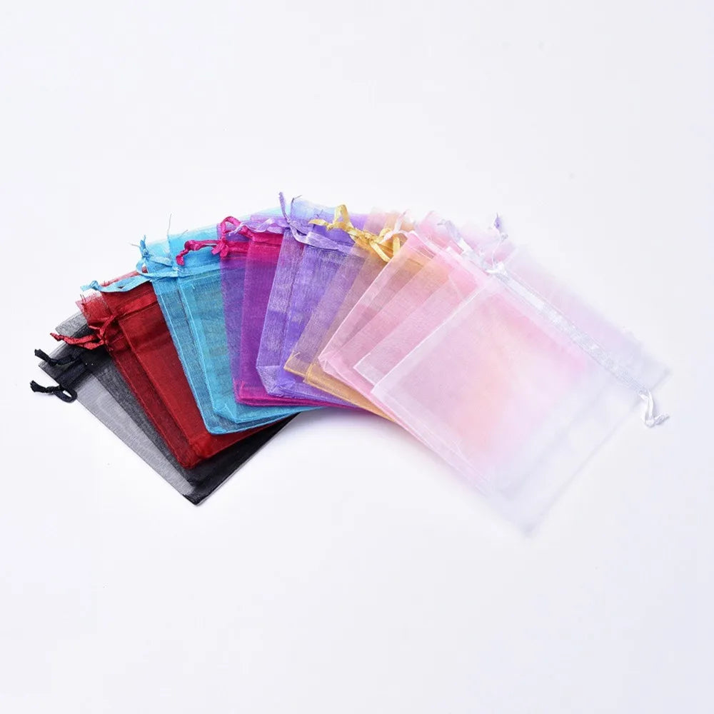 40pcs Rectangle Organza Bags Wedding Favor Bag for Mother's Gift Jewelry Display
