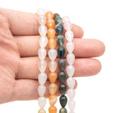 40pcs 6x9mm Agate Pink Quartz Gemstone Teardrop Beads TR-071