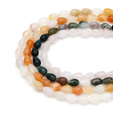 40pcs 6x9mm Agate Pink Quartz Gemstone Teardrop Beads TR-071