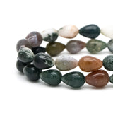 40pcs 6x9mm Agate Pink Quartz Gemstone Teardrop Beads TR-071
