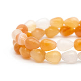 40pcs 6x9mm Agate Pink Quartz Gemstone Teardrop Beads TR-071
