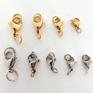 40pcs Stainless Steel Lobster Clasp + Jump Rings DIY Jewelry Making Findings