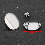 40pcs Stainless Steel Stud Earrings with Loop for Earring Making