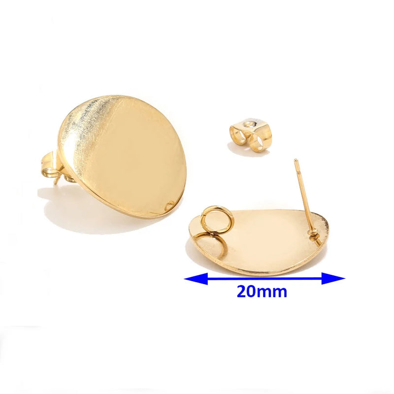 40pcs Stainless Steel Stud Earrings with Loop for Earring Making