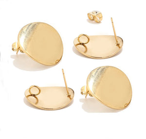 40pcs Stainless Steel Stud Earrings with Loop for Earring Making