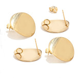 40pcs Stainless Steel Stud Earrings with Loop for Earring Making