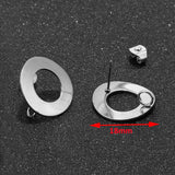 40pcs Stainless Steel Stud Earrings with Loop for Earring Making