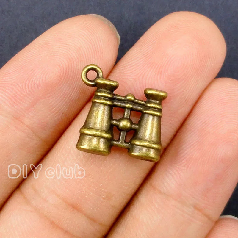 40pcs Antique Bronze 3D Binoculars Charms Pendant