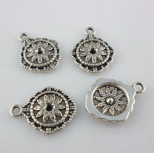 40pcs Tibetan Silver Flower Charms Pendants Beads 14x17mm Jewelry Findings