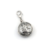 Tibetan Silver Saint Benedict Michael Clasps Charm Beads 17.5x34.5mm