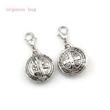 Tibetan Silver Saint Benedict Michael Clasps Charm Beads 17.5x34.5mm