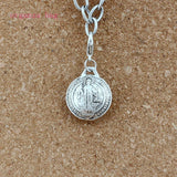 Tibetan Silver Saint Benedict Michael Clasps Charm Beads 17.5x34.5mm