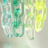40pcs Clear Neon Yellow Green Oval Acrylic Chain Links - Size 31mmx19mm