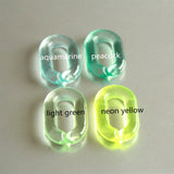 40pcs Clear Neon Yellow Green Oval Acrylic Chain Links - Size 31mmx19mm
