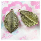 40pcs Tree Leaf Charms Antique Bronze Plated Pendants for DIY Jewelry