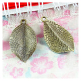 40pcs Tree Leaf Charms Antique Bronze Plated Pendants for DIY Jewelry