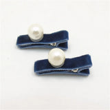 40pcs Velvet Hair Clips PEARL Mini Velvet Hair Clip Non Slip Infant Barrette