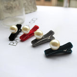 40pcs Velvet Hair Clips PEARL Mini Velvet Hair Clip Non Slip Infant Barrette
