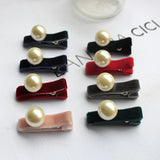40pcs Velvet Hair Clips PEARL Mini Velvet Hair Clip Non Slip Infant Barrette