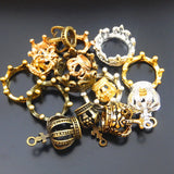 40pcs Metal Crown Ground Pendant Hollow Princess Charms Bracelet Necklace