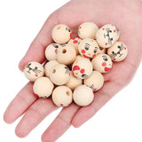40pcs Round Wood Beads for Craft Making Pendant Supplies