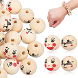 40pcs Round Wood Beads for Craft Making Pendant Supplies