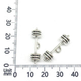 40pcs Antique Silver Sport Dumbbell Barbell Charms for Bracelet Earring Jewelry