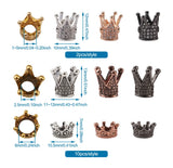 40pcs Brass Micro Pave CZ Crown Beads Tibetan Style DIY Jewelry Bracelet Decor