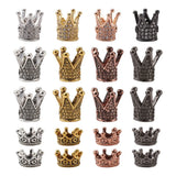 40pcs Brass Micro Pave CZ Crown Beads Tibetan Style DIY Jewelry Bracelet Decor