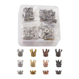 40pcs Brass Micro Pave CZ Crown Beads Tibetan Style DIY Jewelry Bracelet Decor