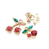 40pcs Red Cherry Alloy Charms for DIY Jewelry Making
