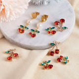 40pcs Red Cherry Alloy Charms for DIY Jewelry Making