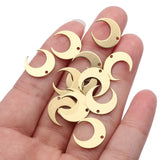 40pcs Raw Brass Horn Crescent Charms for Jewelry Making DIY Earrings Bracelet