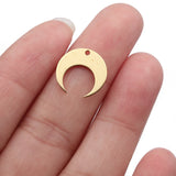 40pcs Raw Brass Horn Crescent Charms for Jewelry Making DIY Earrings Bracelet