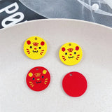 40pcs Tiger Pattern Alloy Floating Locket Charms DIY Jewelry Earring Accessory
