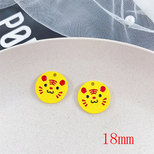 40pcs Tiger Pattern Alloy Floating Locket Charms DIY Jewelry Earring Accessory